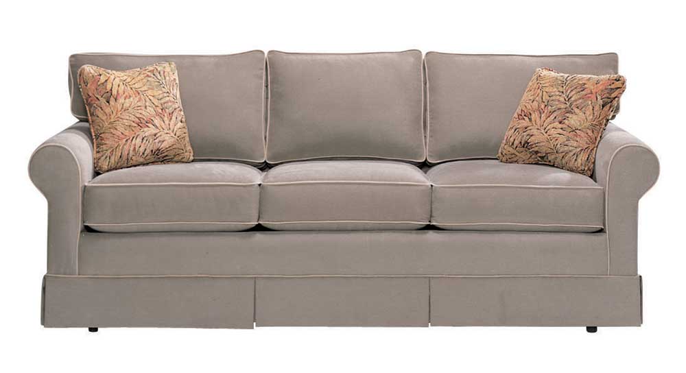 Casual Loose Back Stationary Sofa with Rolled Arms